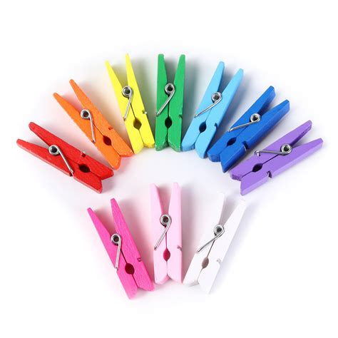 mini colorful wooden clothespins multicolor pcs  twine  storage bag choice