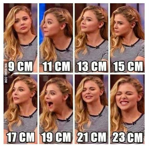 how girls react to different sizes 9gag