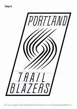 Blazers Logo Portland Trail Nba Coloring Drawing Draw Step Pages Tutorials Getdrawings Learn Drawingtutorials101 sketch template