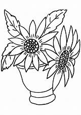 Colorare Vase Sunflowers Coloring Girasole Girasoli Disegni Vaso Kolorowanka Kolorowanki Sonnenblumen Wazonie Słoneczniki Rysunek Dzieci Slonecznik sketch template