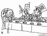 Tea Party Mad Hatter Alice Hare March Wonderland Illustration Lewis Carroll Tenniel Dormouse Aliceinwonderland sketch template