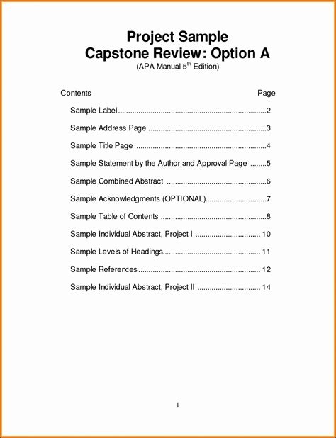table  contents template  report sampletemplatess