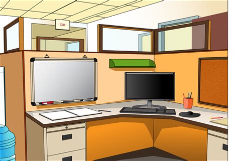 illustrated office scene  elearning network
