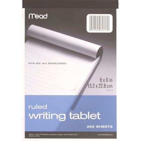 amazoncom mead wide ruled writing tablet    inches  sheets