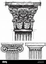 Column Corinthian Doric Ionic Capital Capitals Sketches Alamy Vector sketch template