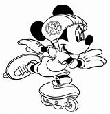 Coloring Skating Minnie Azcoloring sketch template