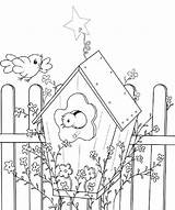Coloring Pages Printable Birdhouse sketch template