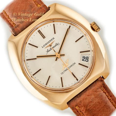 longines cal ultra chron automatic ct  mm tonneau vintage gold watches