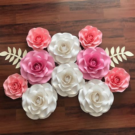 paper flowers  combo  small  mini rose paper flower template trace  cut files