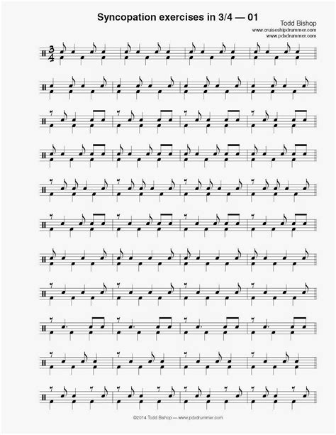 cruise ship drummer syncopation exercises