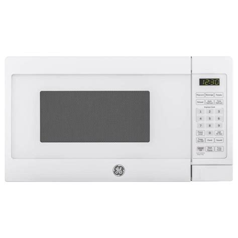 Ge 0 7 Cu Ft Small Countertop Microwave In White Jes1072dmww The