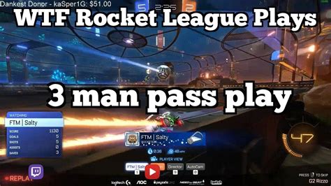 Wtf Rocket League Plays 3 Man Pass Play Youtube