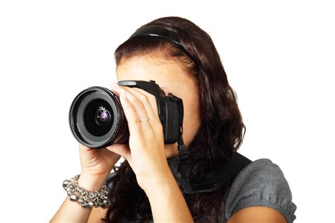 Woman In Grey Shirt Taking Picture With Dslr Camera · Free