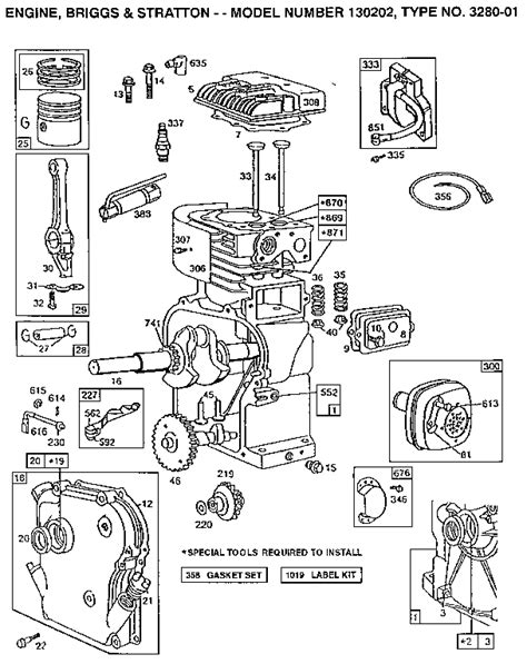 briggs stratton engine parts model  sears partsdirect