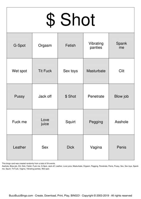 sex toy bingo cards to download print and customize