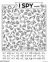 Coloriage Trouve Cherche Papertraildesign Worksheets Musical Objek Preschoolers Mencari Tersembunyi Macdonald Musicales sketch template