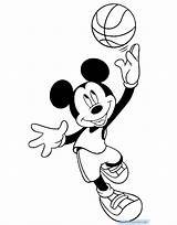 Mickey Coloring Basketball Mouse Pages Playing Disney Disneyclips Funstuff sketch template