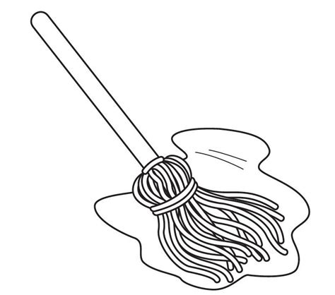 mop coloring page coloring pages
