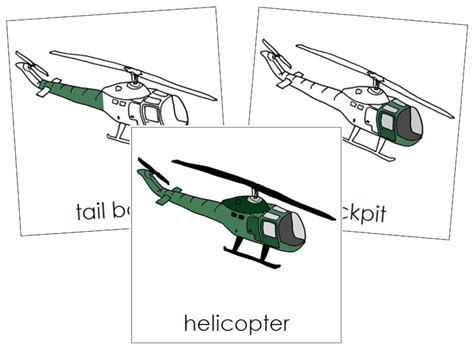 parts   helicopter nomenclature  part cards montessori etsy