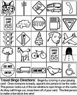 Bingo Travel Crayola Coloring Board Pages Printable Trip Road Car Games sketch template