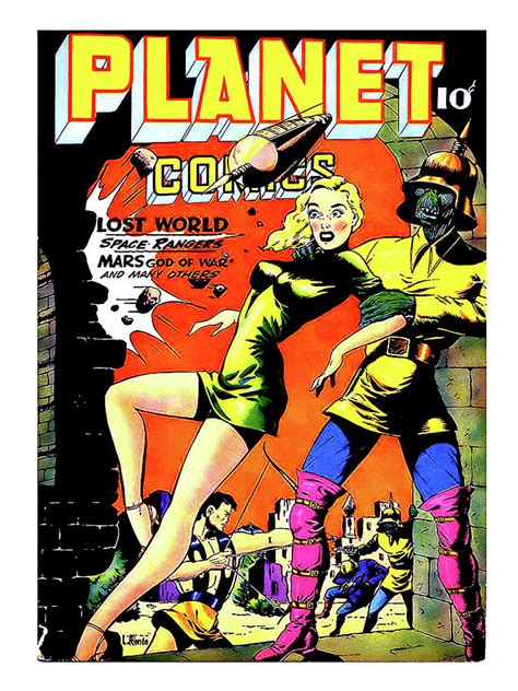 Planet Comics Sci Fi Comic Book Cover Painting By Long Shot