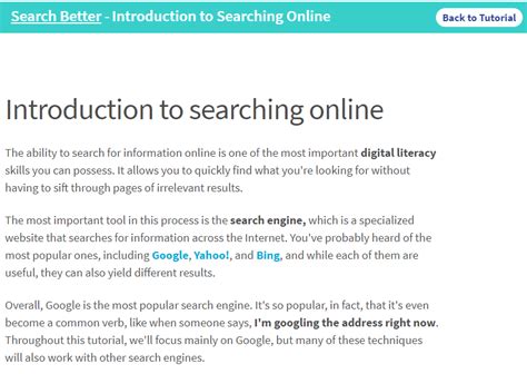 search technology curriculum