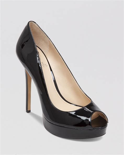 lyst vince camuto peep toe platform pumps lorim high heel in black
