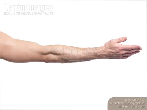 photo  extended man arm isolated stock image mxi