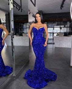 gorgoues blue sequin long mermaid prom gown evening dresses evening party dress mermaid
