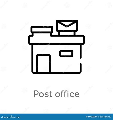 outline post office vector icon isolated black simple  element