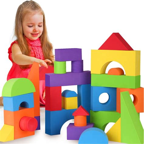 buy large building foam blocks  toddlers giant jumbo big building blocks variety shapes