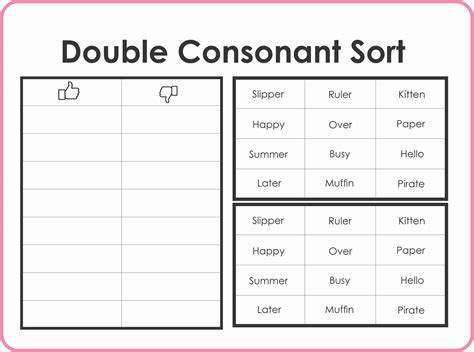 double consonant words worksheets montessoriseries