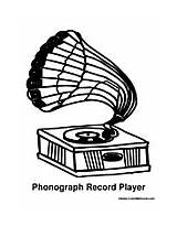 Record Player Phonograph Coloring Template Pages Stereo sketch template