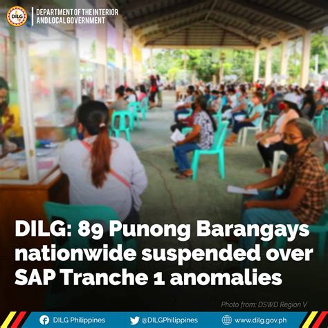 punong barangays nationwide suspended  sap tranche  anomalies