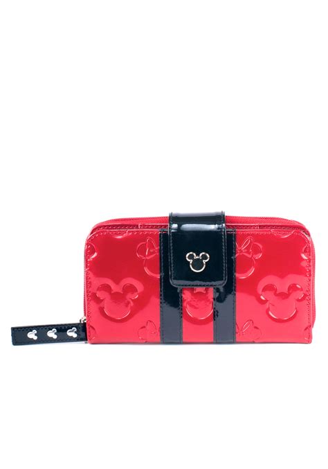 Loungefly Mickey And Minnie Red And Black Patent Embossed