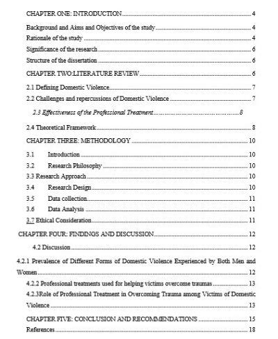 dissertation table  contents dissertation writing