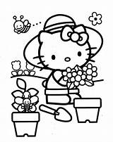 Kitty Hello Coloring Pages Drawing Colouring Print Cartoon Choose Board Fun sketch template