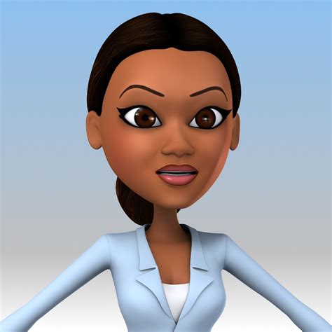 Afro American Cartoon Girl Woman 3d Model