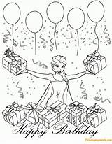 Elsa Birthday Disney Pages Queen Frozen Coloring Color Printable Coloringpagesonly sketch template