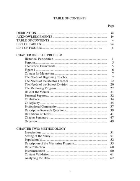 sample  table  contents  research paper sanjranwebfccom