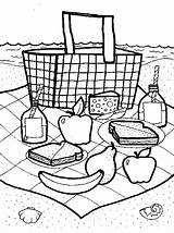 Picnic Coloring Basket Preschool Crafts Pages Printable Theme Food Kids Drawing Baskets Craft Family Activities Picnics Summer Fun Colouring Sheets sketch template