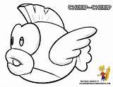 Mario Coloring Pages Super Bros Cheep Print Brothers Koopa Characters Bad Guys Printable Troopa Kids Annoying Orange Guy Color Colouring sketch template