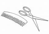Schere Kamm Comb Coloring Scissors Und Malvorlage Edupics Zum Herunterladen Abbildung Große Large sketch template