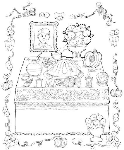 day   dead altar coloring pages coloring pages