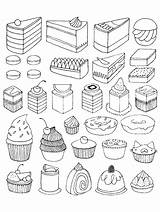 Coloring Cupcakes Pages Adult Cakes Adults Little Cake sketch template