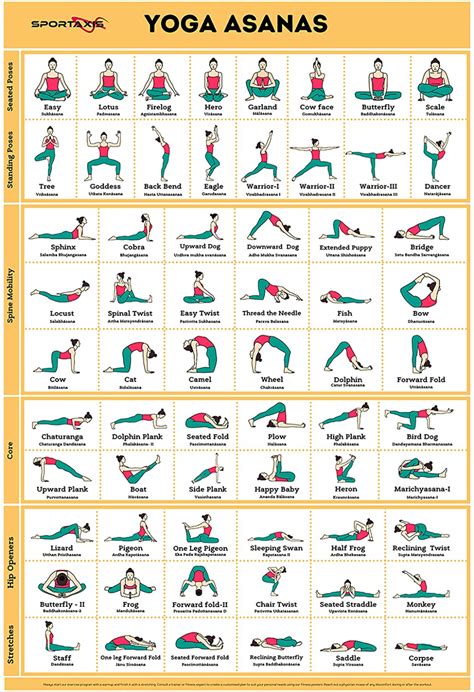 sportaxis yoga poses poster  yoga asanas  full body workout