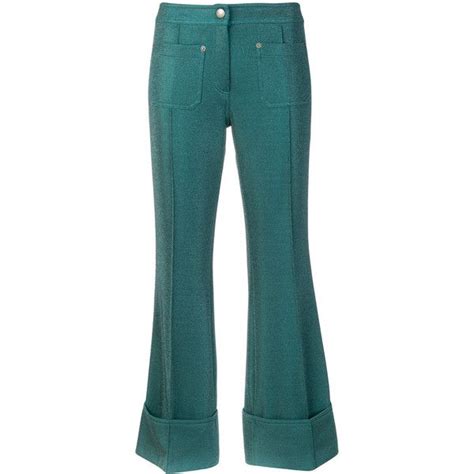 Marco De Vincenzo Cropped Lurex Trousers 627 Via Polyvore Featuring