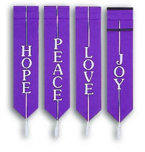 Advent Banner Set Hope Joy Love Peace Design Purple