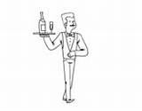 Coloring Waiter French Waiters Coloringcrew Pages sketch template