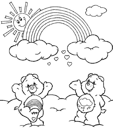 care bears   pretty rainbow weather kids coloring pages